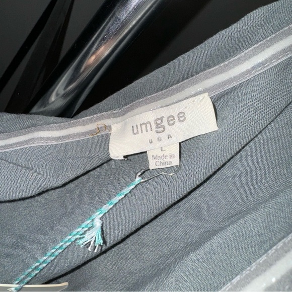 New Umgee Grey One Shoulder Off The Shoulder Flowy Dress Size Large - Picture 3 of 8